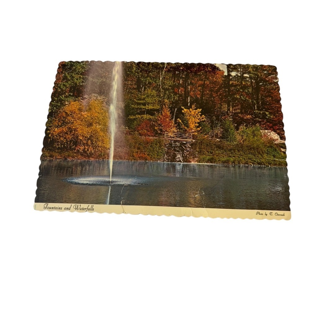Vintage 1971 Sterling Forest Tuxedo NY Postcard Fountains and Scalloped